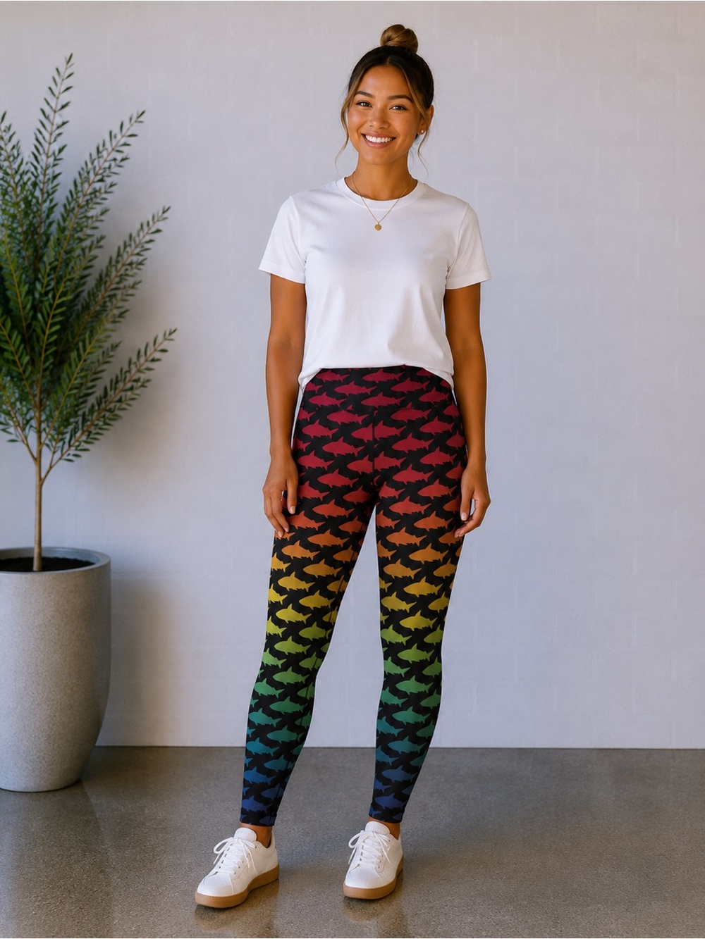 Rare Aviator Nation Multicolor Shark Print Leggings
